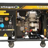 Stager YDE12E Generator open-frame 10kVA, 39A, 3000rpm, monofazat, diesel, pornire electrica